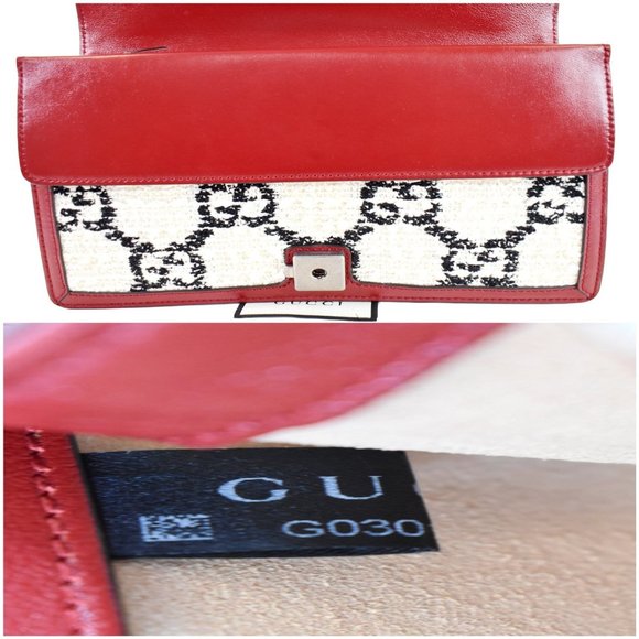GUCCI Dionysus GG Tweed Small Shoulder Bag Cerise - Picture 11 of 12